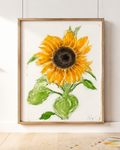 Watercolour Sunflower Painting Print - A5