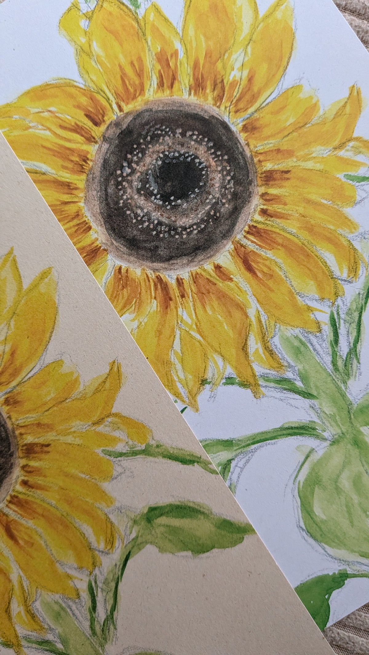 Watercolour Sunflower Painting Print - A5