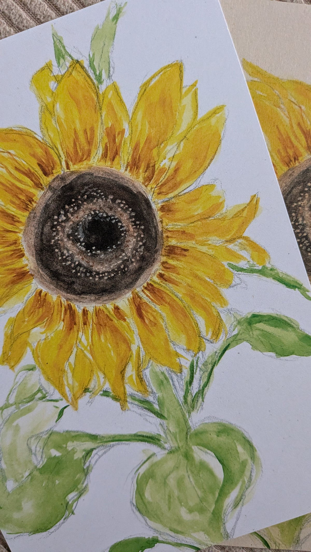 Watercolour Sunflower Painting Print - A5