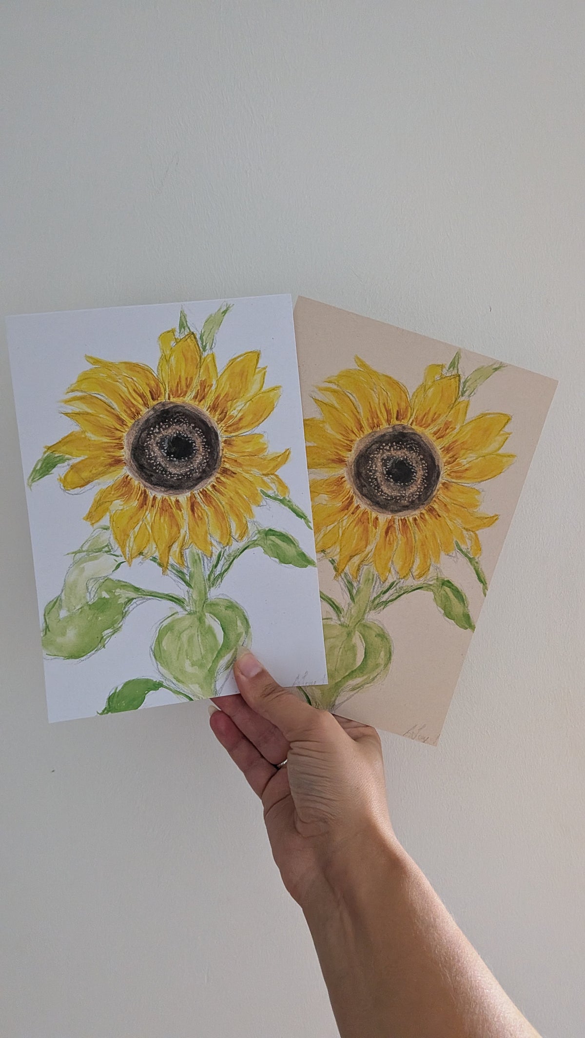 Watercolour Sunflower Painting Print - A5