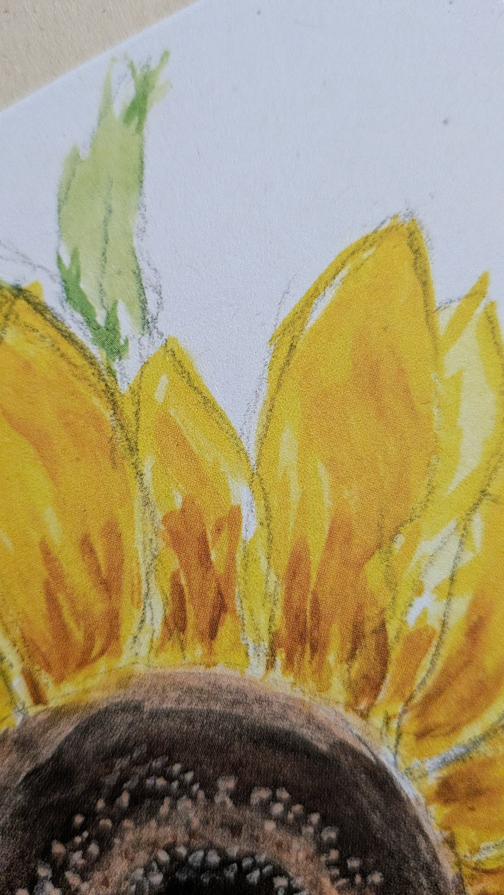 Watercolour Sunflower Painting Print - A5